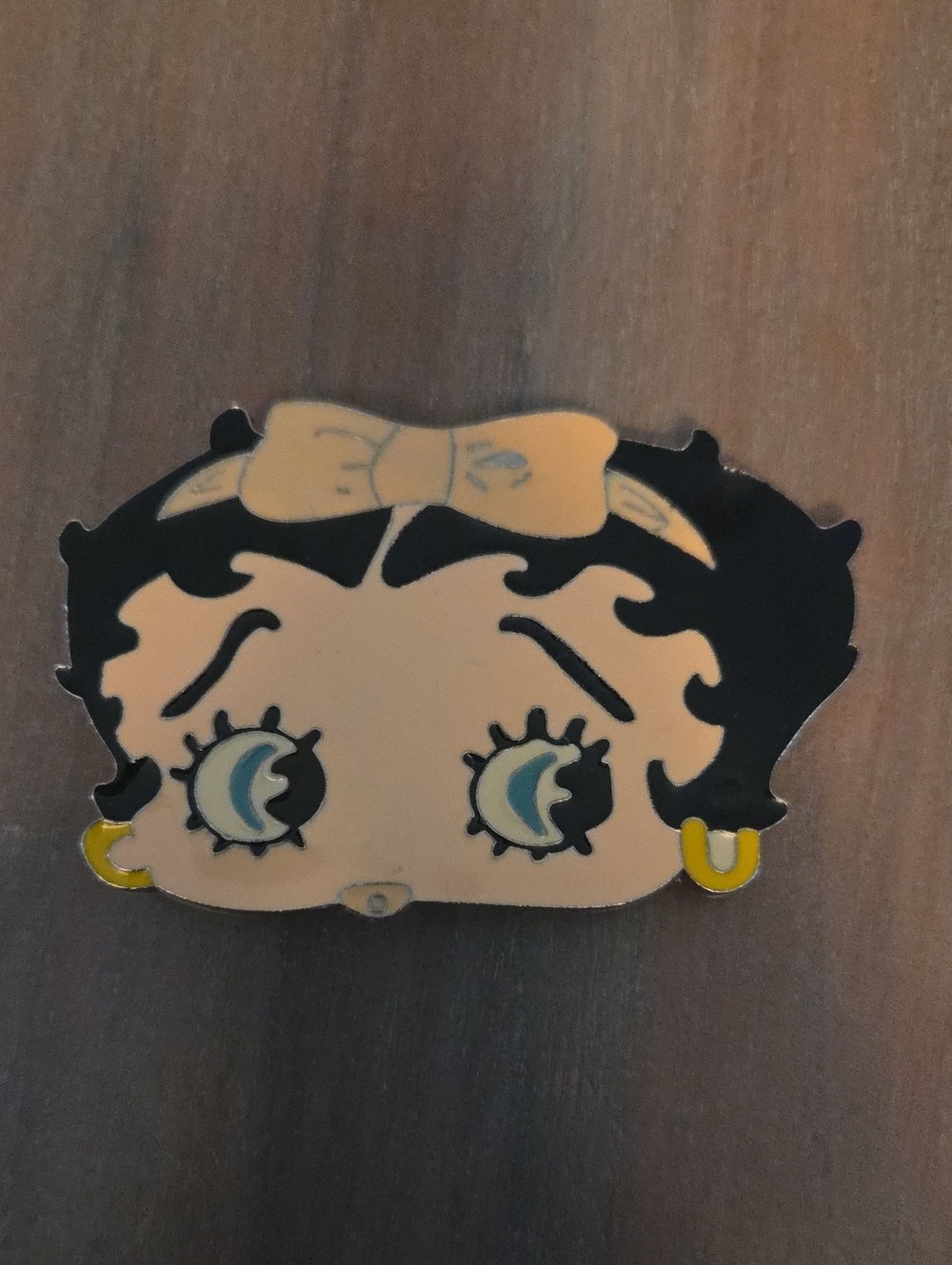 vintage Betty Boop die-cut enamel belt buckle